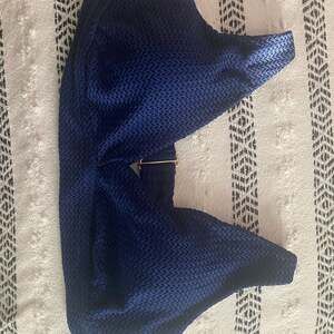 Time and Tru Blue Popcorn Texture Bikini Top